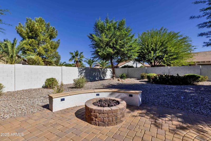 Close up of Fire Pit and Seating Area