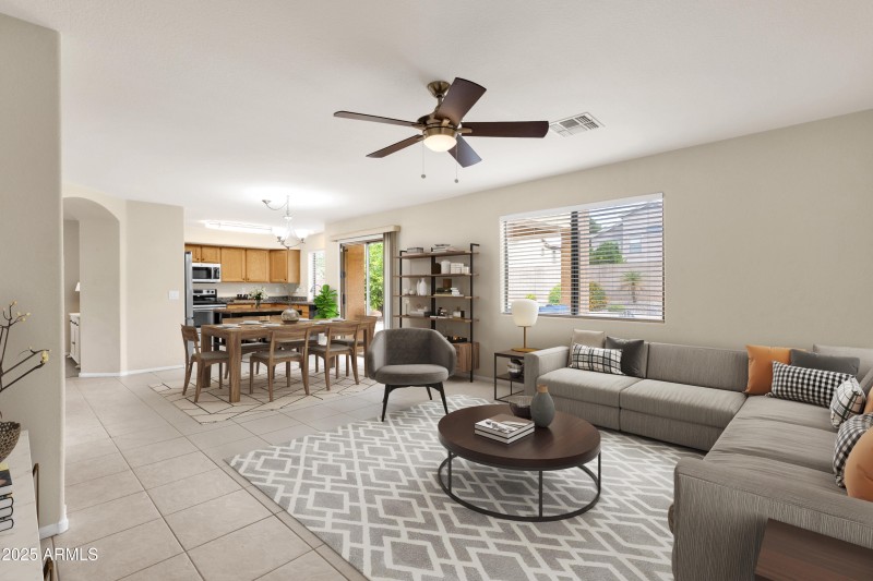 Kitchen Backyard Oasis Staged