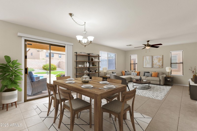 Large Family Great Room Staged