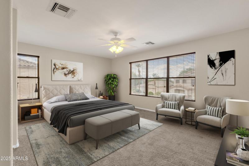 Large Upstairs Bedroom Staged