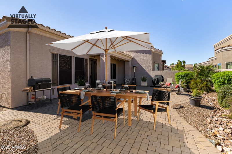 Staged backyard
