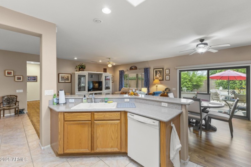 Kitchen View to Living Area