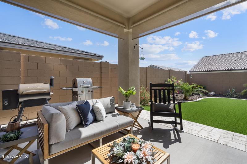 Covered Patio with sunscreens