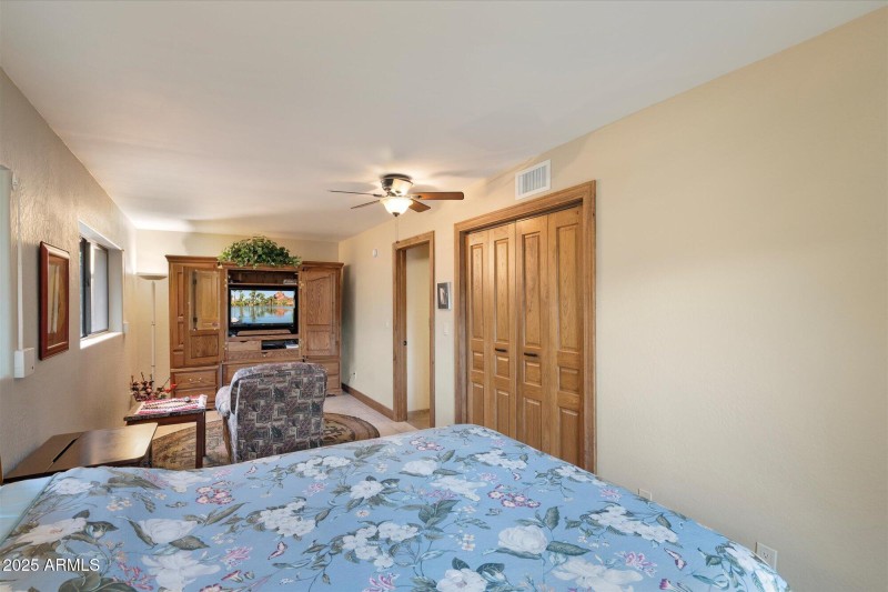 Queen Size Bed and TV