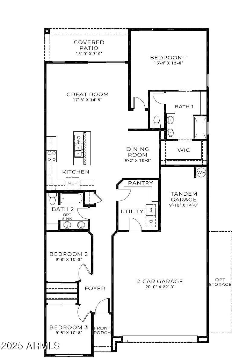 Dove 1601 SF with 3 Bdrms, 2 Baths, 3 Ca