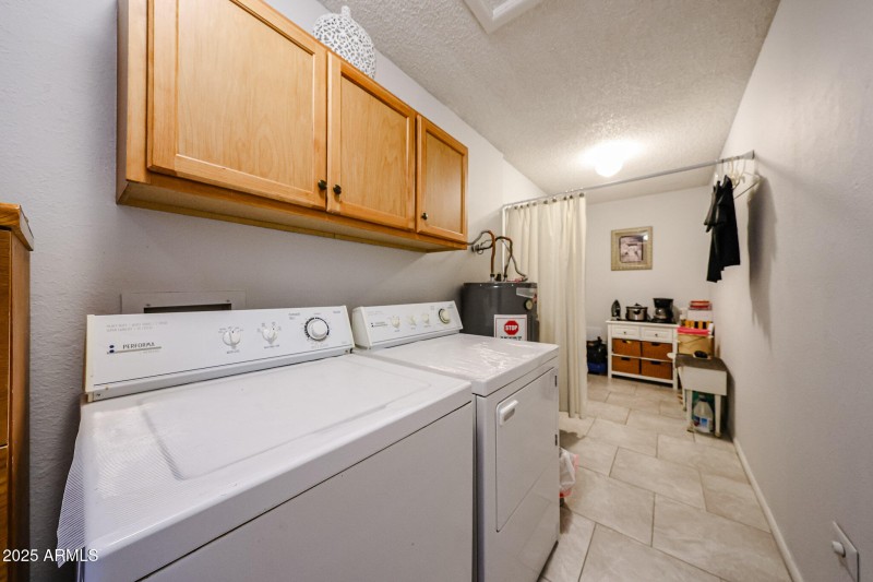 Inside laundry with added storage space