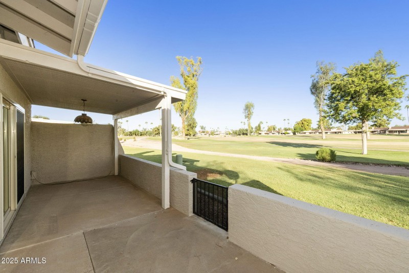 Patio & covered patio on golf course