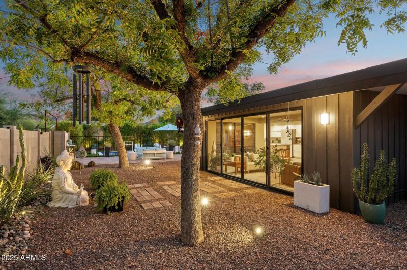 Floor-to-ceiling windows glow