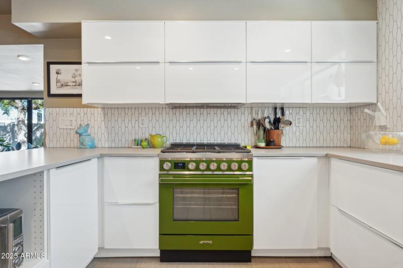 Olive green SMEG Portofino gas range