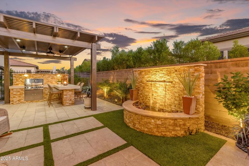 Fountain with Stacked Stone