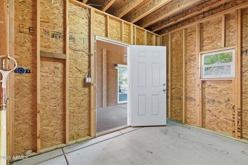 Under roof storage shed