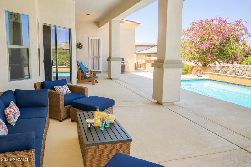 Patio with tree in bloom