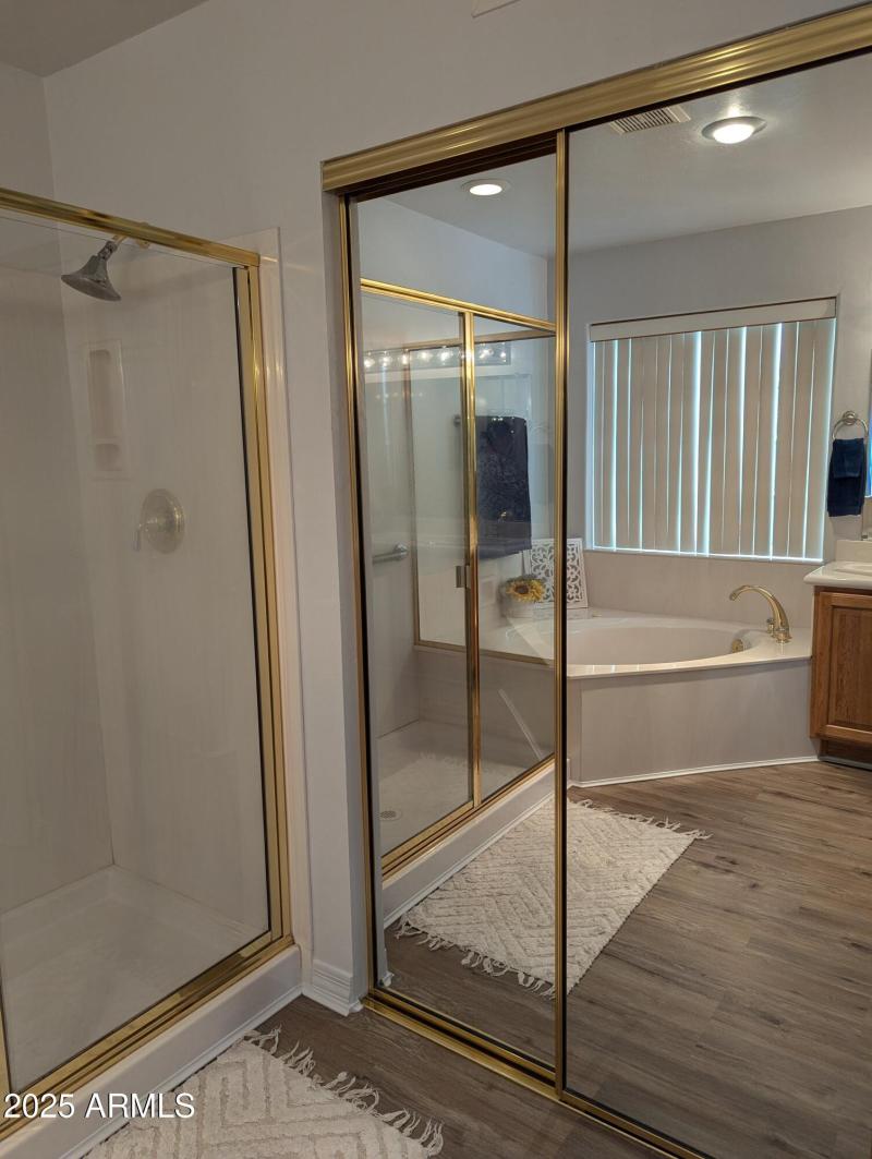 Mirrored walk-in closet door