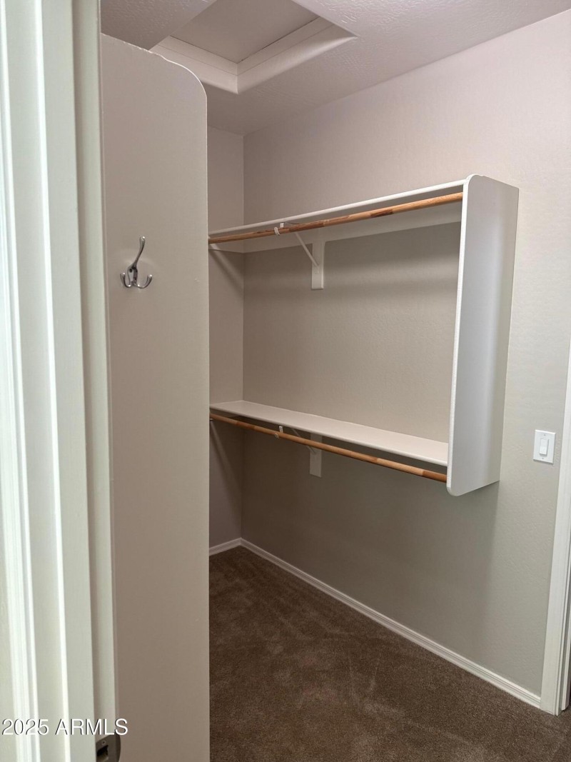 Master closet has access to laundry room