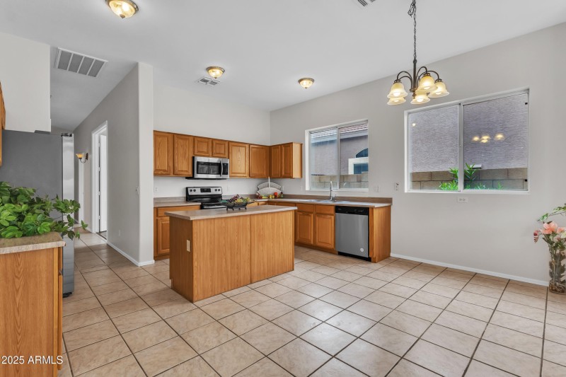 VIEW FROM PATIO DOOR TOWARD KITCHEN