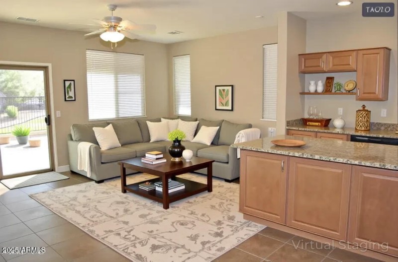 Sawmill Family Room staged