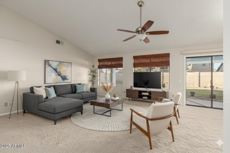 Kent living room virtual staged