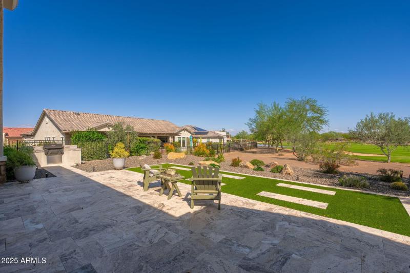 Large backyard on golf course