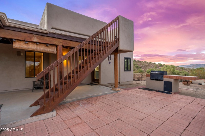 East House stairs to rooftop and BBQ