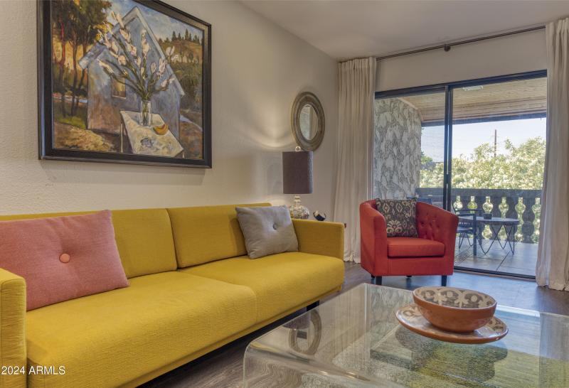 Living Room with Private Balcony