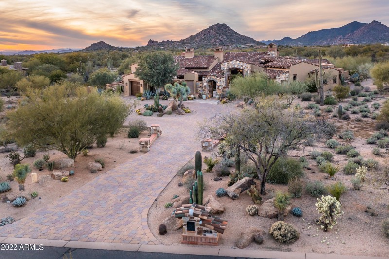 Front elevation and mountain views