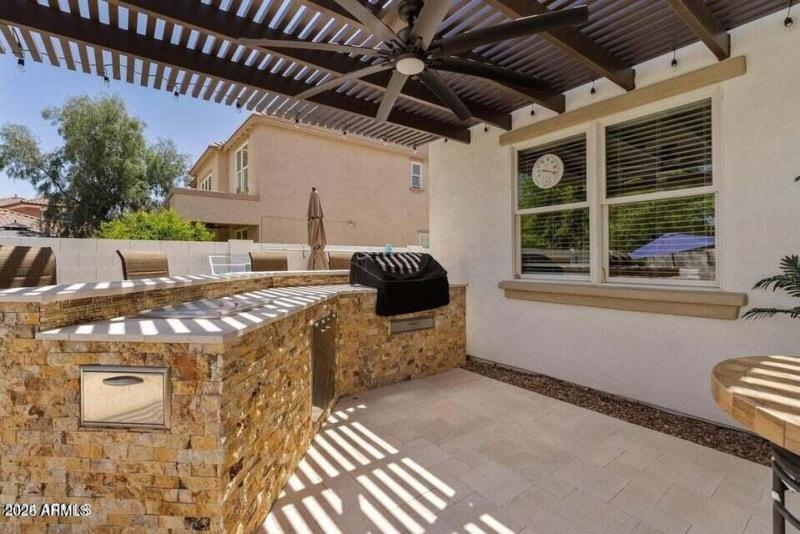 Covered ramada with built in bbq