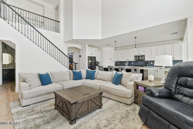 Family room and kitchen