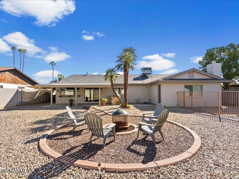 Back yard family time fire pit