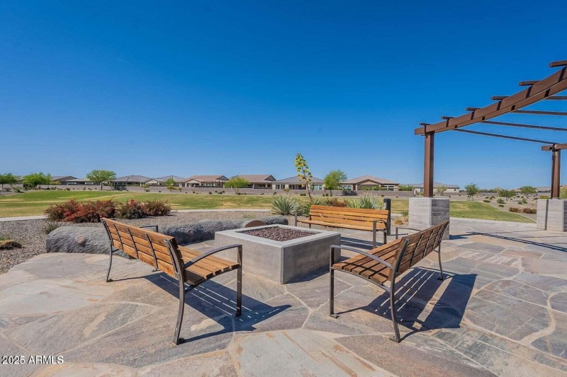 community park with fire