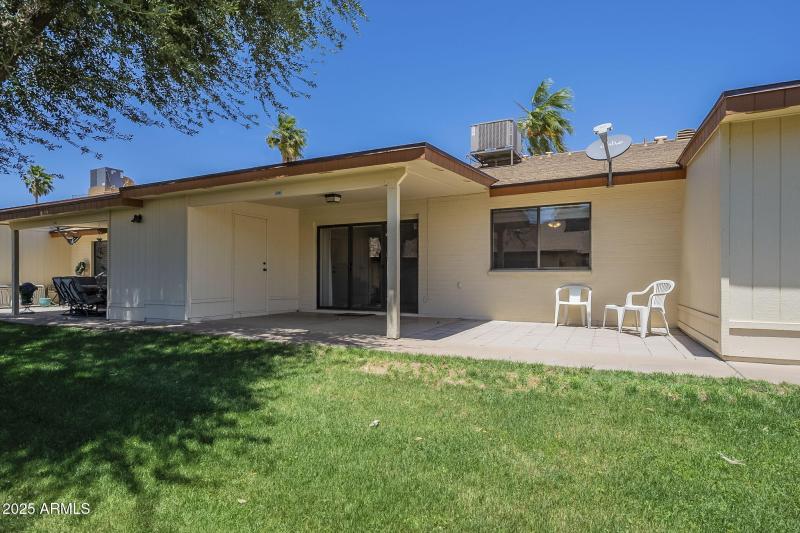 Large south-facing patio