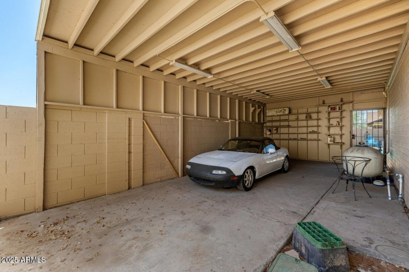 Covered Carport Inside