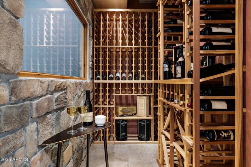 Wine room w/window to Office