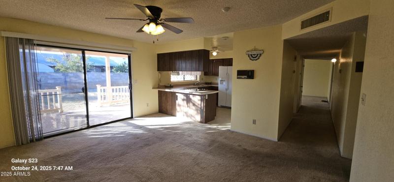 Family Room view of kitchen and hall