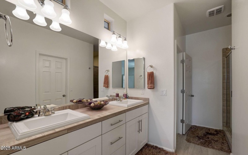 Dual Sink Vanity at Owner's Suite