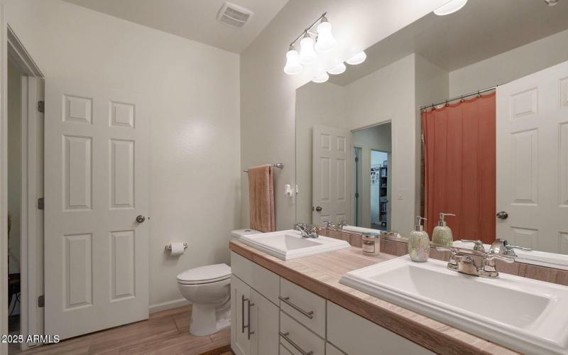 Dual Sink Vanity at Guest Bath