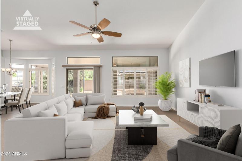 Virtually Staged Family Room