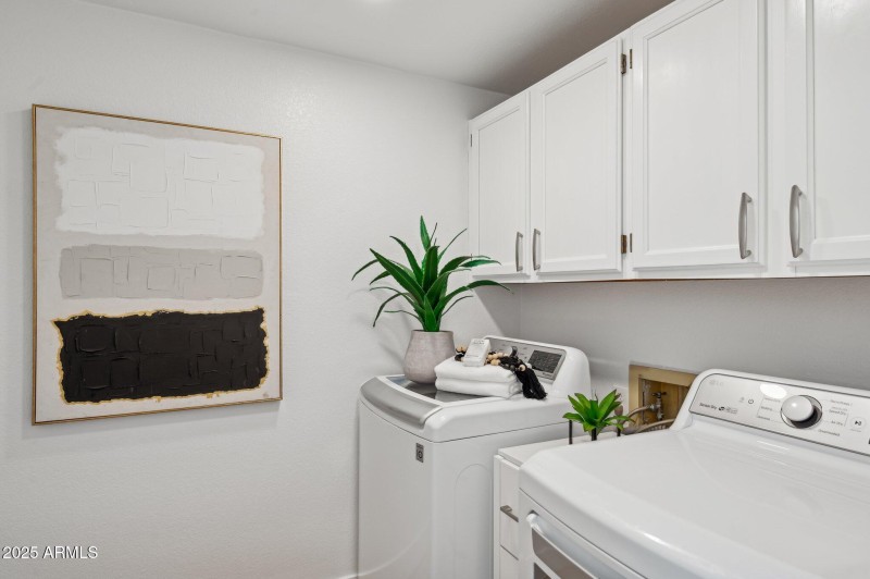 Washer/dryer space with storage