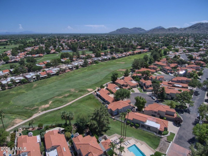 Aerial Fairway View & Mountains