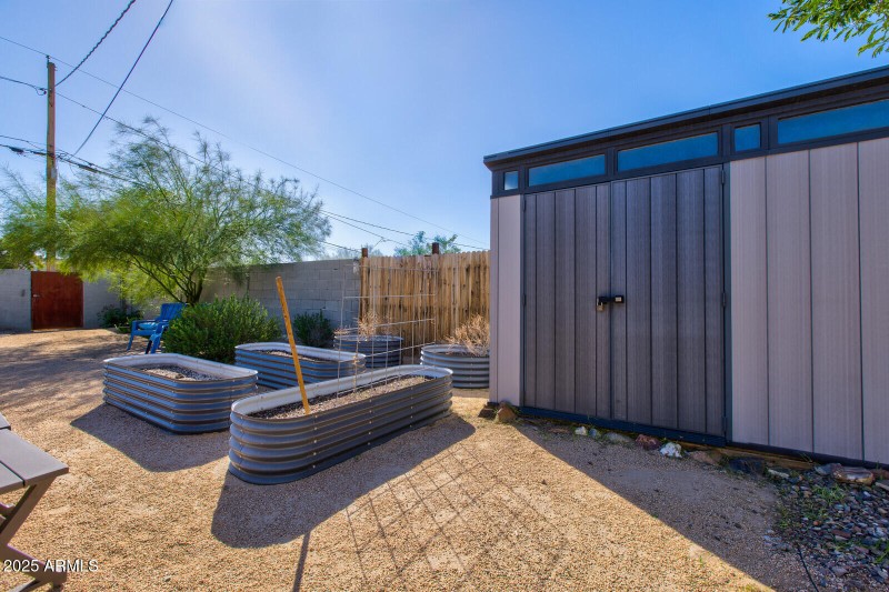 Raised Garden Beds and Storage Shed