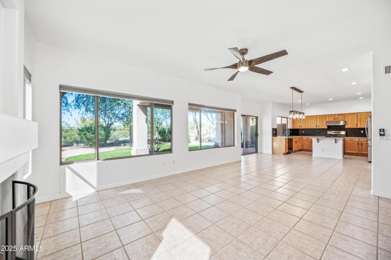 Family Room flows into dining area
