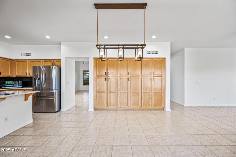 Kitchen with large reach-in pantry