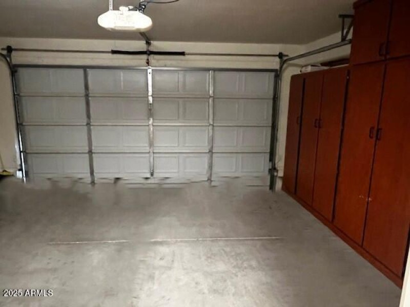 Garage with storage cabinets