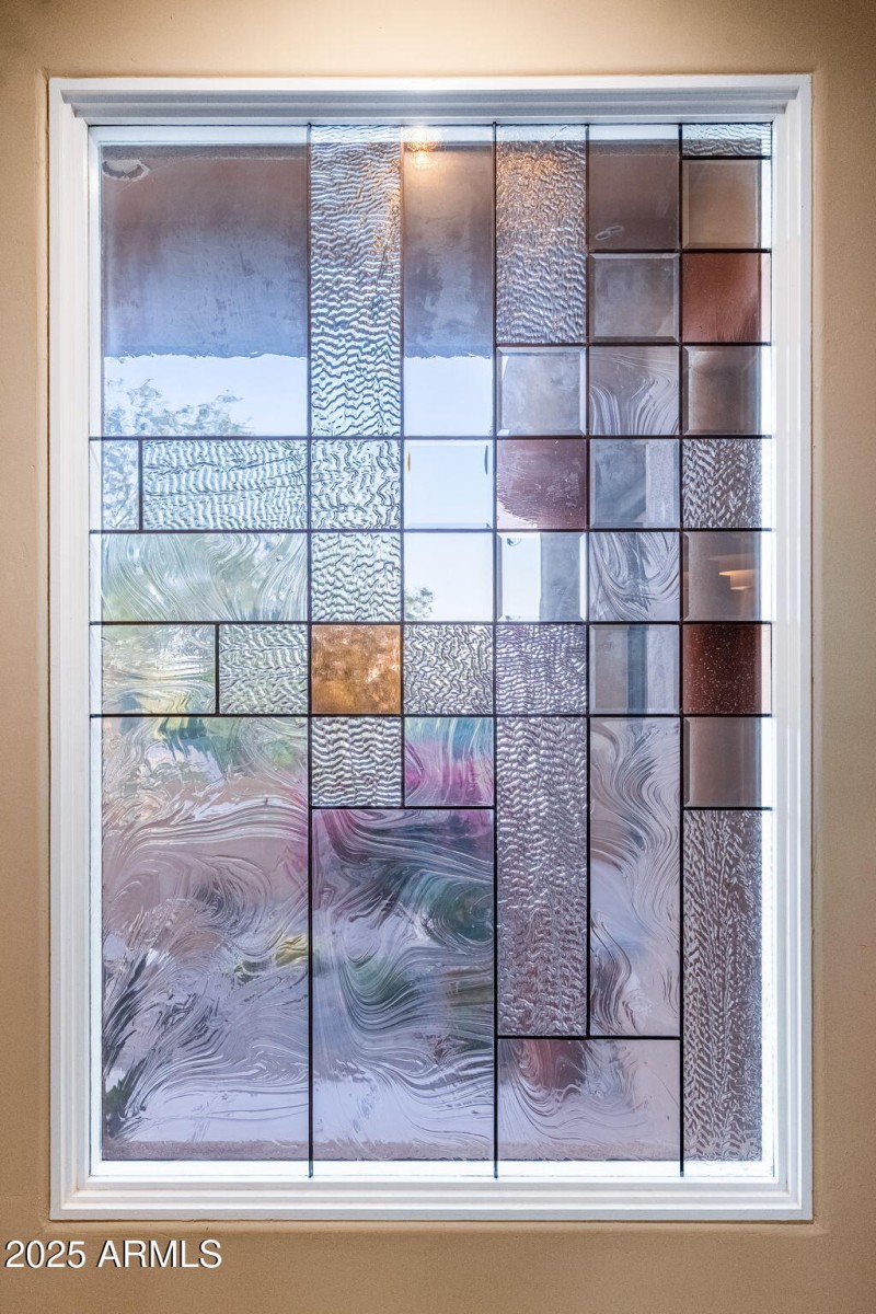 Etched and Stained Glass Entrance Window