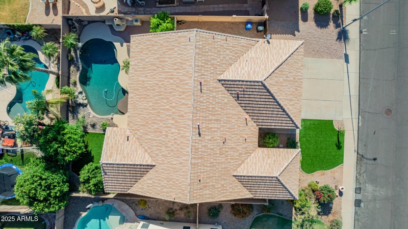 Drone shot of backyard