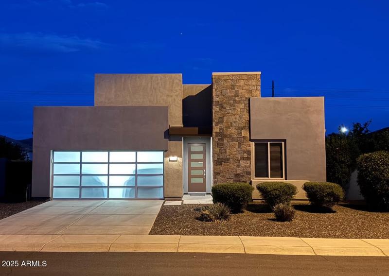 Evening photo of home