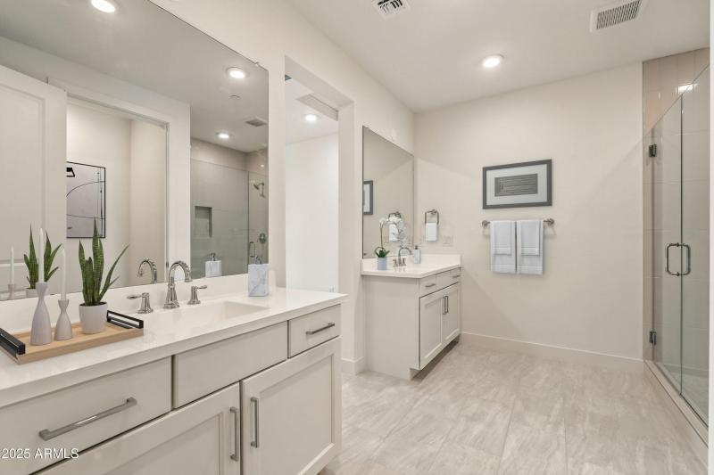 Virtually Staged Primary Bathroom