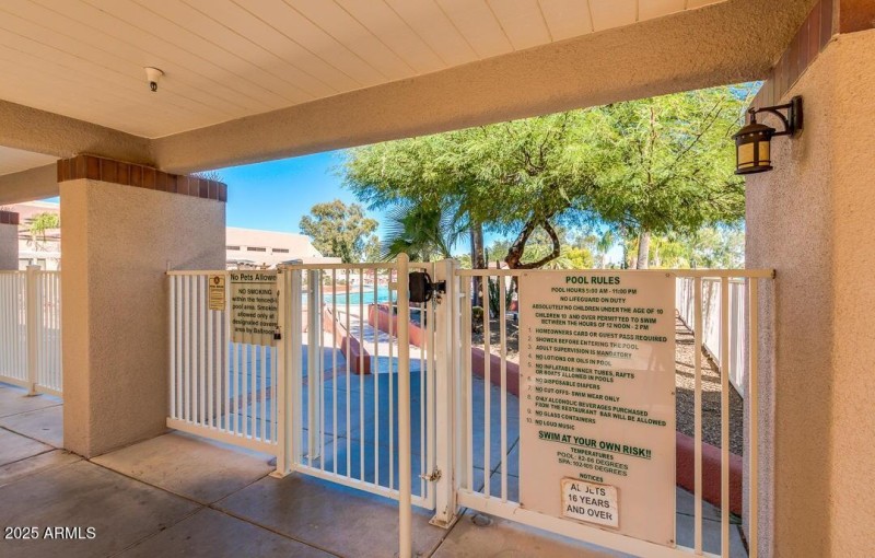 gated pool entrance