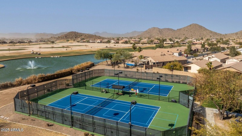 Tennis Court and Lake