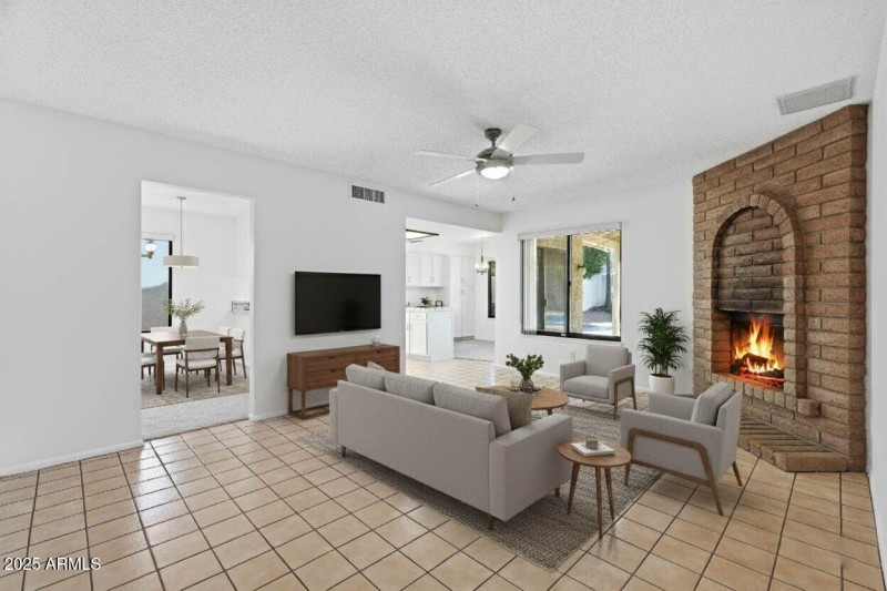 family room virtual stage