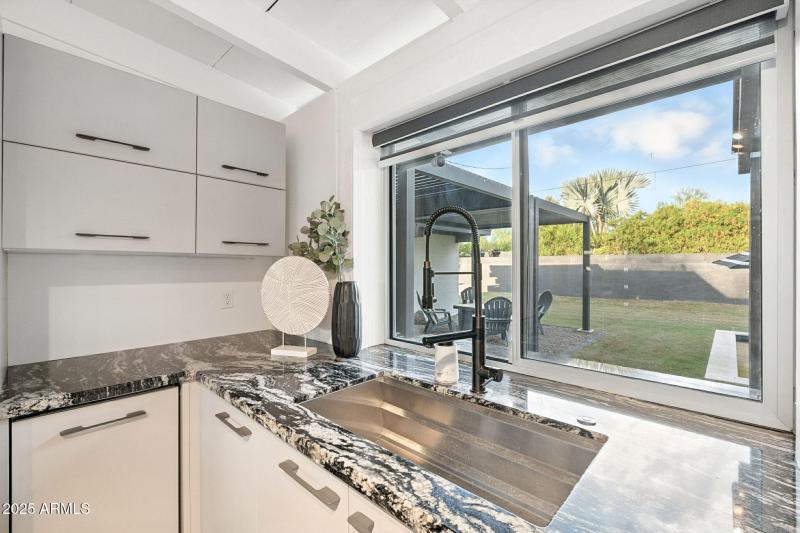 Kitchen window to backyard